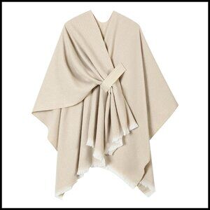 Oversized Shawl Wrap Poncho Cape Cardigan Open Front Elegant Chic Versatile